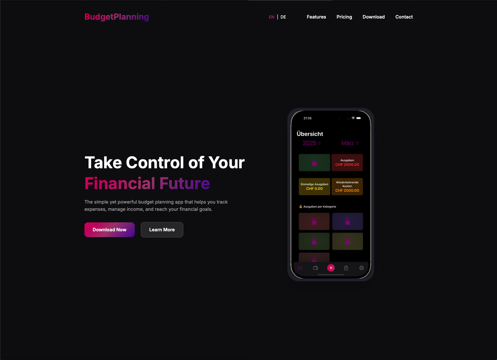 Budget Planning Web App